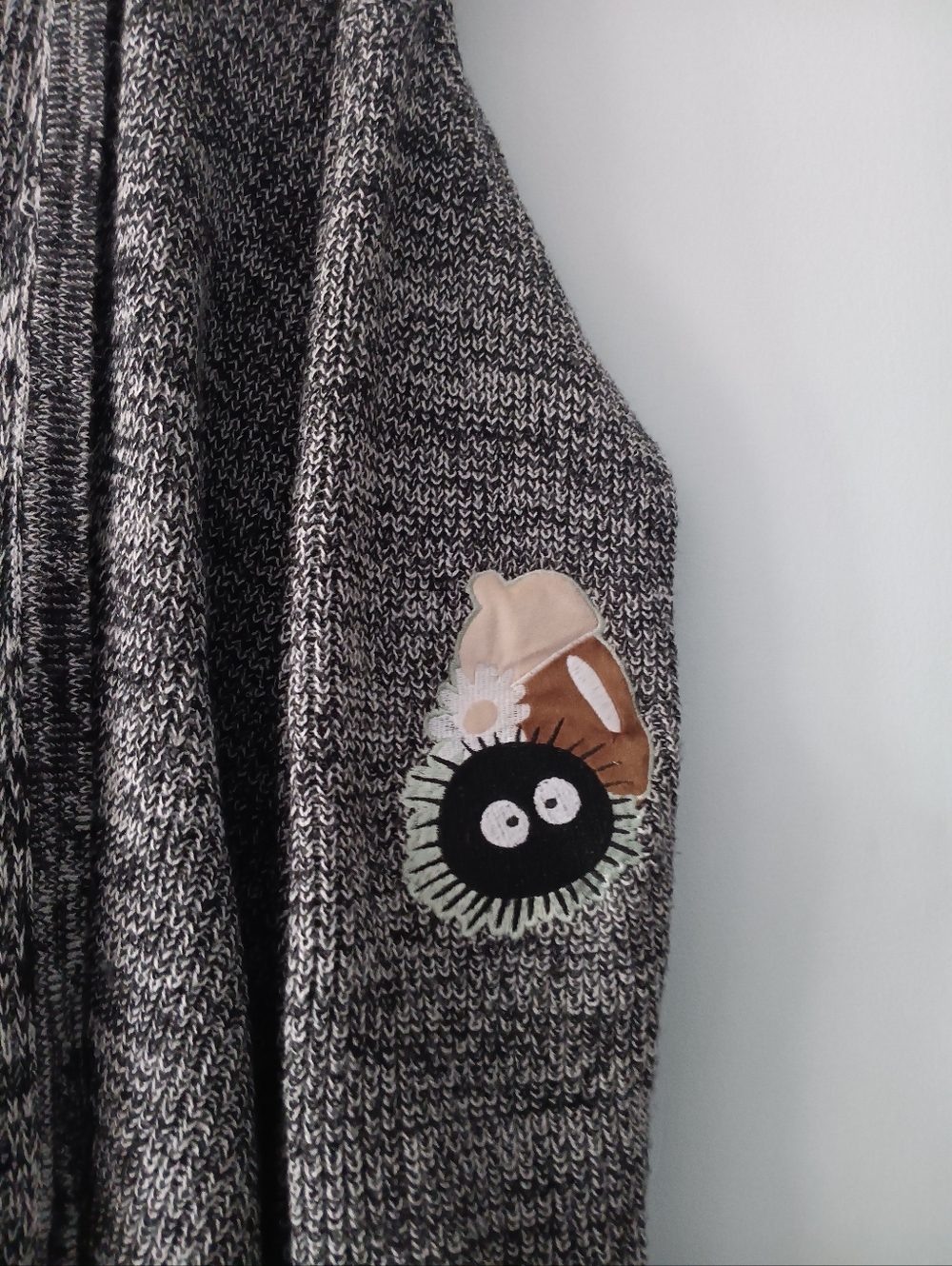 My Neighbor Totoro Studio Ghibli Her Universe Open Cardigan Sweater Gray Knit M - Picture 5 of 9